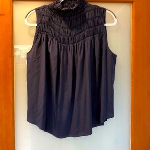 FRAME navy blouse.